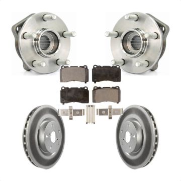 Front Hub Bearing Assembly Coated Brake Rotor & Pads Kit For 2014 Subaru WRX Limited Base KBB-103560
