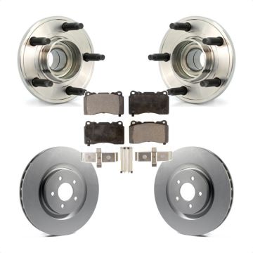 Front Hub Bearing Assembly Coated Disc Brake Rotors And Pads Kit For Ford Mustang KBB-103566