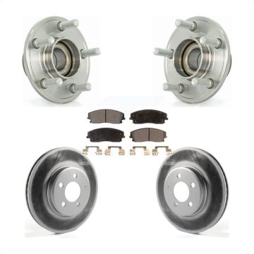 Front Hub Bearing Coated Brake Rotor & Pads Kit For Dodge Chrysler 300 Charger Challenger KBB-103570