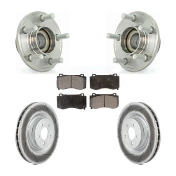 Front Hub Bearing Coated Brake Rotor & Pads Kit For Dodge Chrysler 300 Charger Challenger KBB-103572