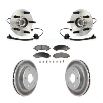 Front Hub Bearing Coated Disc Brake Rotor Pads Kit For Dakota Dodge Ram Mitsubishi Raider KBB-103579