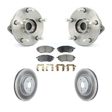 Front Hub Bearing Assembly Coated Disc Brake Rotor & Pad Kit For 2008-2014 Subaru Tribeca KBB-103584