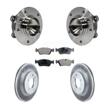 Front Hub Bearing Assembly Coated Disc Brake Rotors And Pads Kit For 2006 BMW 325Ci KBB-103593