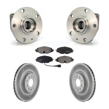Front Hub Bearing Assembly Coated Disc Brake Rotor & Pad Kit For Volkswagen Golf Alltrack KBB-103613
