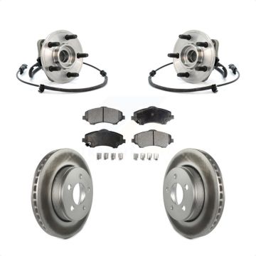 Front Hub Bearing Assembly Coated Disc Brake Rotor & Pad Kit For Jeep Liberty Dodge Nitro KBB-103630