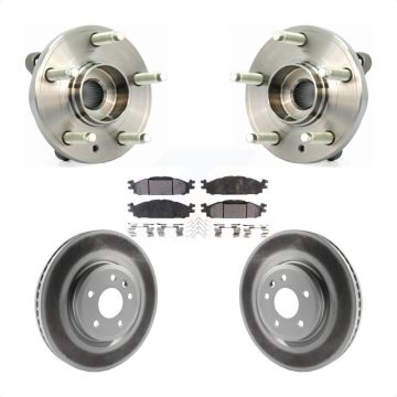 Front Hub Bearing Assembly Coat Brake Rotor Pads Kit For Ford Flex Taurus Lincoln MKT MKS KBB-103641