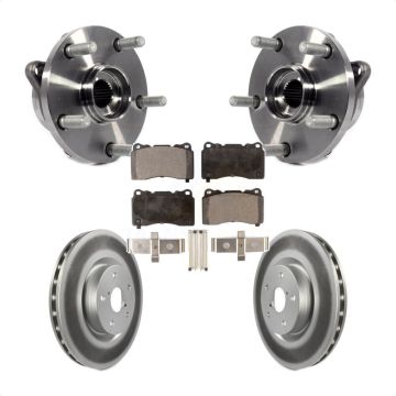 Front Hub Bearing Assembly Coated Disc Brake Rotor And Pad Kit For Subaru Impreza WRX STI KBB-103682