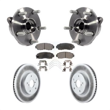 Front Hub Bearing Assembly Coated Brake Rotor & Pads Kit For 2016-2019 Subaru Legacy 2.5L KBB-103685