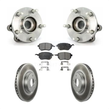 Front Hub Bearing Assembly Coated Disc Brake Rotor & Pads Kit For 2003-2004 Nissan Murano KBB-103696