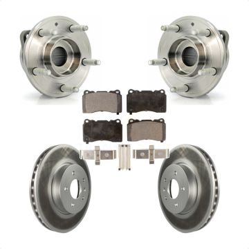 Front Hub Bearing Assembly Coated Disc Brake Rotors And Pads Kit For Cadillac ATS KBB-103704