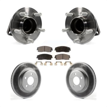 Front Hub Bearing Coated Brake Rotor & Pads Kit For Dodge Charger Chrysler 300 Challenger KBB-103708
