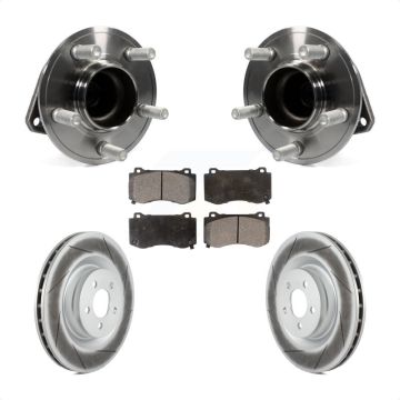 Front Hub Bearing Coated Brake Rotor & Pads Kit For Dodge Charger Challenger Chrysler 300 KBB-103710