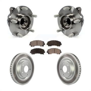 Front Hub Bearing Assembly Coated Disc Brake Rotor Pads Kit For INFINITI Q50 QX50 Q60 RWD KBB-103724