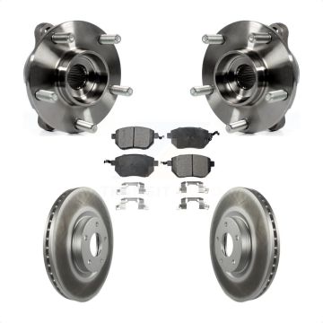 Front Hub Bearing Assembly Coated Disc Brake Rotors And Pads Kit For INFINITI FX35 FX45 KBB-103725