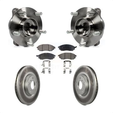 Front Hub Bearing Coated Brake Rotor Pad Kit For INFINITI G37 EX35 G35 QX50 QX70 M35 EX37 KBB-103726
