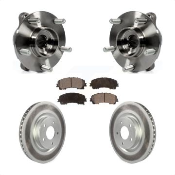Front Hub Bearing Assembly Coated Disc Brake Rotor Pads Kit For INFINITI Q50 QX50 Q60 AWD KBB-103728