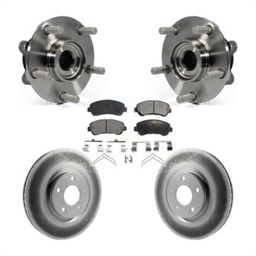 Front Hub Bearing Assembly Coated Brake Rotor Pads Kit For 2014-2017 Nissan Juke Nismo RS KBB-103729