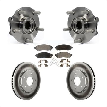 Front Hub Bearing Assembly Coated Disc Brake Rotor And Pads Kit For 2011-2012 Nissan LEAF KBB-103731