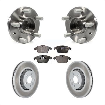 Front Hub Bearing Assembly Coated Disc Brake Rotor & Pad Kit For 2008-2015 Land Rover LR2 KBB-103732