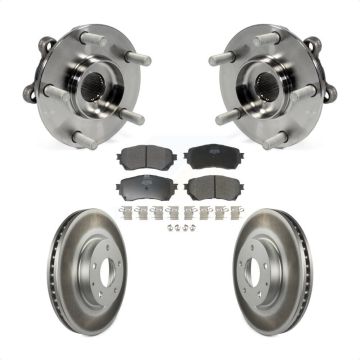 Front Hub Bearing Assembly Coated Disc Brake Rotor And Semi-Metallic Pads Kit For Mazda 6 KBB-103738