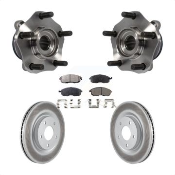 Front Hub Bearing Coated Brake Rotor And Pad Kit For 2017-2019 Nissan Sentra Turbocharged KBB-103752