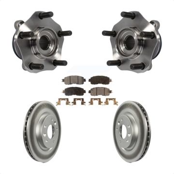 Front Hub Bearing Assembly Coated Disc Brake Rotors And Pads Kit For Nissan LEAF KBB-103756