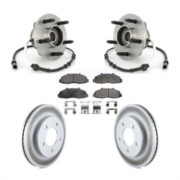 Front Hub Bearing Coated Brake Rotor Pad Kit For Ford F-150 Heritage 4WD with 4-Wheel ABS KBB-103783