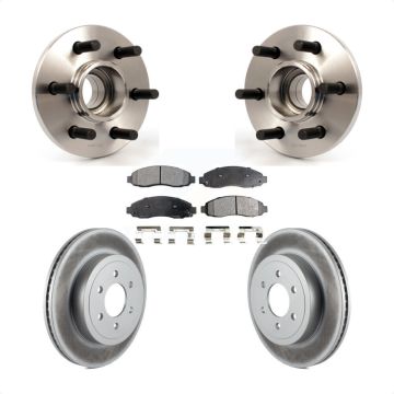 Front Hub Bearing Coated Brake Rotor Pads Kit For 03-04 Dodge Dakota RWD with 2-Wheel ABS KBB-103785