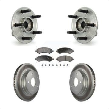 Front Hub Bearing Assembly Coat Brake Rotor Pads Kit For Dodge Ram 1500 With 5 Lug Wheels KBB-103822