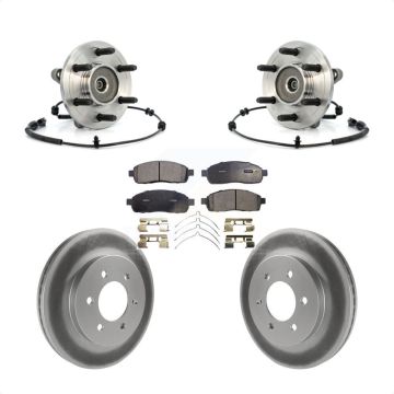 Front Hub Bearing Assembly Coated Brake Rotor Pads Kit For Ford F-150 Lincoln Mark LT 4WD KBB-103827