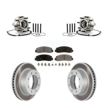 Front Hub Bearing Assembly Coated Brake Rotor Pads Kit For 2010 Ford F-250 Super Duty 4WD KBB-103832