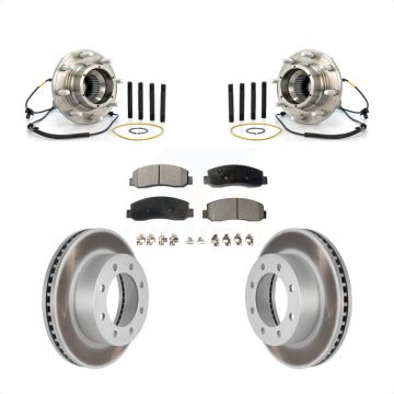 Front Hub Bearing Assembly Coated Disc Brake Rotor And Pads Kit For Ford F-250 Super Duty KBB-103834