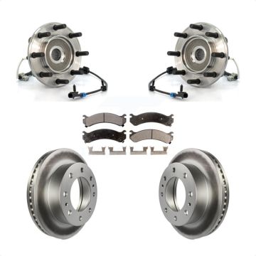 Front Hub Bearing Coated Brake Rotor Pads Kit For GMC Sierra 3500 Chevrolet Silverado 4WD KBB-103839