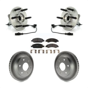 Front Hub Bearing Assembly Coated Disc Brake Rotors And Pads Kit For GMC Sierra 1500 KBB-103846