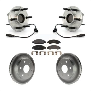 Front Hub Bearing Coat Brake Rotor Pads Kit For GMC Sierra 1500 RWD with Disc rear brakes KBB-103851