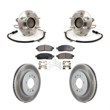 Front Hub Bearing Assembly Coated Disc Brake Rotors And Pads Kit For 2009 Ford F-150 RWD KBB-103863