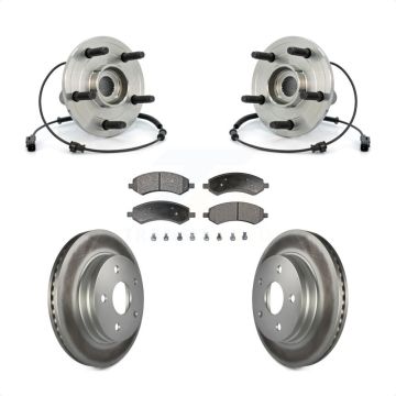 Front Hub Bearing Assembly Coated Disc Brake Rotors And Pads Kit For Dodge Ram 1500 KBB-103872
