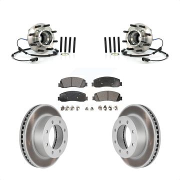 Front Hub Bearing Coated Brake Rotor And Pad Kit For 2011 Ford F-350 Super Duty F-250 4WD KBB-103874