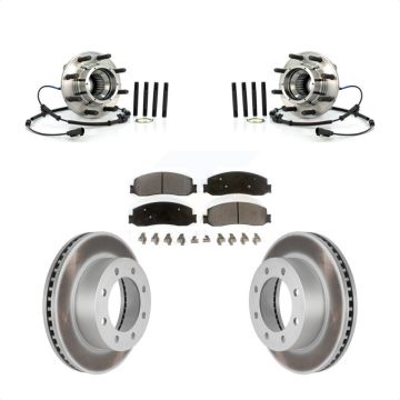 Front Hub Bearing Coated Brake Rotor And Pad Kit For 2012 Ford F-350 Super Duty F-250 4WD KBB-103875