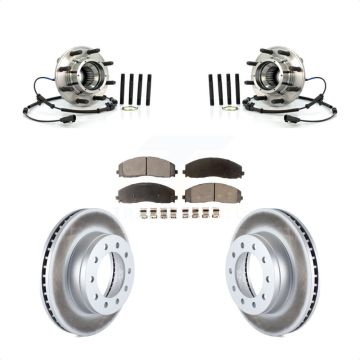 Front Hub Bearing Assembly Coated Brake Rotor Pads Kit For 2013 Ford F-250 Super Duty 4WD KBB-103876