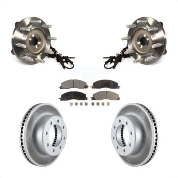 Front Hub Bearing Assembly Coated Disc Brake Rotors And Pads Kit For Ram 2500 3500 KBB-103899