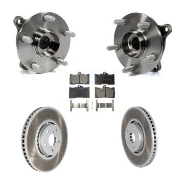 Front Hub Bearing Assembly Coated Disc Brake Rotor & Pads Kit (5Pc) For Lexus IS300 IS350 KBB-103909