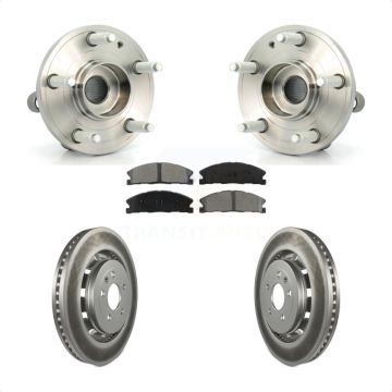 Front Hub Bearing Coated Brake Rotor Pad Kit For Ford Explorer Police Interceptor Utility KBB-103937