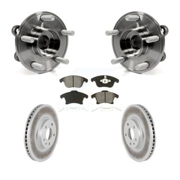 Front Hub Bearing Assembly Coated Disc Brake Rotor & Pads Kit For Ford Fusion Lincoln MKZ KBB-103938