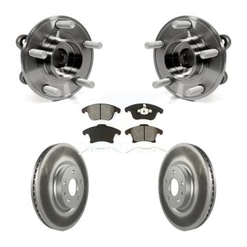 Front Hub Bearing Assembly Coated Disc Brake Rotor & Pads Kit For Ford Fusion Lincoln MKZ KBB-103939
