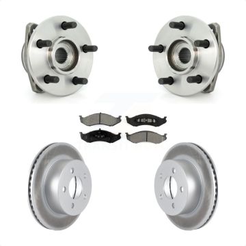 Front Hub Bearing Assembly Coated Disc Brake Rotor And Pad Kit For Jeep Grand Wagoneer TJ KBB-103948