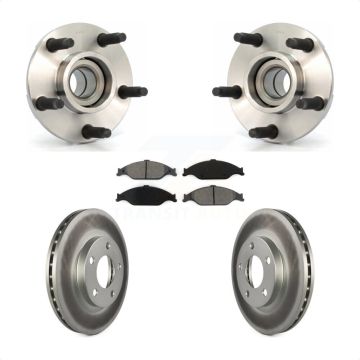 Front Hub Bearing Assembly Coated Disc Brake Rotors And Pads Kit For Ford Mustang KBB-103956
