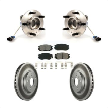 Front Hub Bearing Assembly Coated Disc Brake Rotors And Pads Kit For 2010 Buick Allure KBB-103969