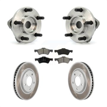 Front Hub Bearing Coated Disc Brake Rotor Pad Kit For Dodge Grand Caravan Chrysler Town & KBB-103973