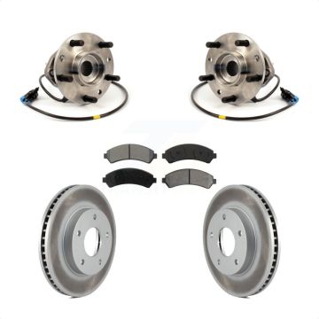 Front Hub Bearing Coated Brake Rotor & Pads Kit For Chevrolet GMC Blazer S10 Jimmy Sonoma KBB-103974
